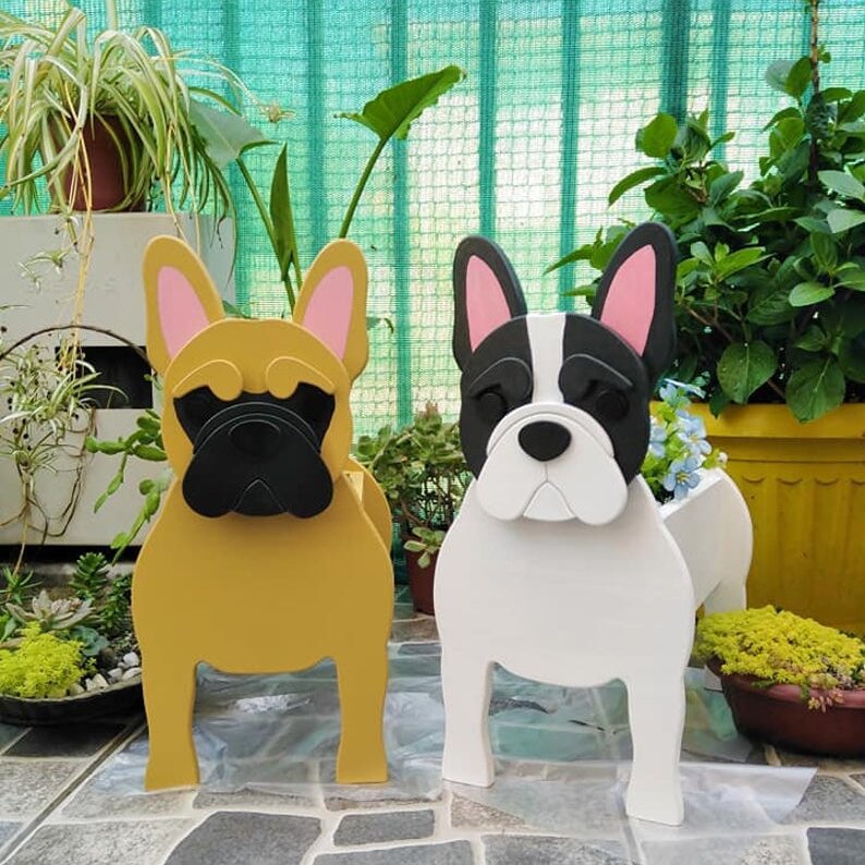 French Bulldog Planter Box - store Multiple Colors Available